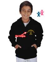 Çerkes Bayrağı,Kafkas,adiga bayrağı,Çerkes logosu. Siyah Çocuk Kapüşonlu Hoodie Fermuarlı - Tisho