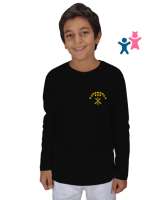 Çerkes Bayrağı,Kafkas,adiga bayrağı,Çerkes logosu. Siyah Çocuk Unisex Uzunkollu - Tisho