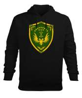 Çerkes Bayrağı,Kafkas,adiga bayrağı,Çerkes logosu. Siyah Erkek Kapüşonlu Hoodie Sweatshirt - Tisho