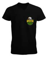 Çerkes Bayrağı,Kafkas,adiga bayrağı,Çerkes logosu. Siyah Erkek Kısa Kol V Yaka Tişört - Tisho