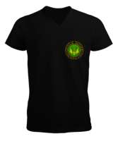 Çerkes Bayrağı,Kafkas,adiga bayrağı,Çerkes logosu. Siyah Erkek Kısa Kol V Yaka Tişört - Tisho