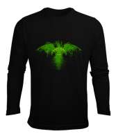 Çerkes Bayrağı,Kafkas,adiga bayrağı,Çerkes logosu. Siyah Erkek Uzun Kol Yazlık Tişört - Tisho