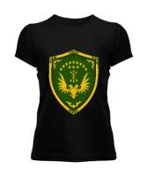 Çerkes Bayrağı,Kafkas,adiga bayrağı,Çerkes logosu. Siyah Kadın Tişört - Tisho