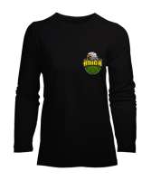 Çerkes Bayrağı,Kafkas,adiga bayrağı,Çerkes logosu. Siyah Kadın Uzun Kol Tişört - Tisho