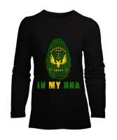 Çerkes Bayrağı,Kafkas,adiga bayrağı,Çerkes logosu. Siyah Kadın Uzun Kol Tişört - Tisho