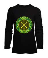 Çerkes Bayrağı,Kafkas,adiga bayrağı,Çerkes logosu. Siyah Kadın Uzun Kol Tişört - Tisho