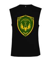 Çerkes Bayrağı,Kafkas,adiga bayrağı,Çerkes logosu. Siyah Kesik Kol Unisex Tişört - Tisho