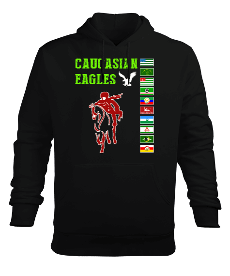 Çerkes,abhazya, Kafkas,karaçay çerkesya,kabardino balkarya,Kuzey Osetya,İnguşetya,çeçenistan,Dağısta Erkek Kapüşonlu Hoodie Sweatshirt - Tisho