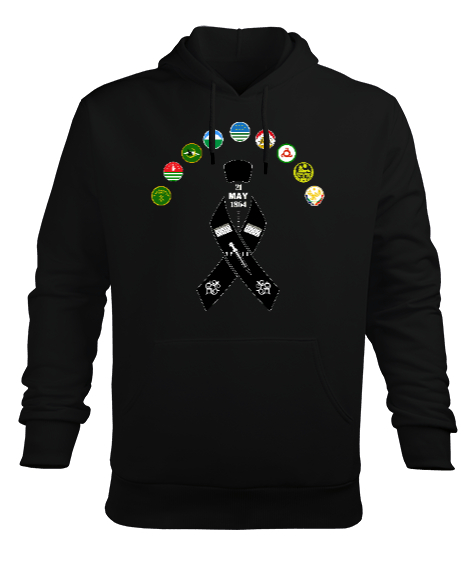 Tisho - Çerkes,abhazya, Kafkas,karaçay çerkesya,kabardino balkarya,Kuzey Osetya,İnguşetya,çeçenistan,Dağısta Siyah Erkek Kapüşonlu Hoodie Sweatshirt