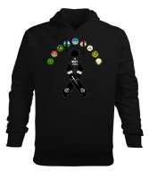 Çerkes,abhazya, Kafkas,karaçay çerkesya,kabardino balkarya,Kuzey Osetya,İnguşetya,çeçenistan,Dağısta Siyah Erkek Kapüşonlu Hoodie Sweatshirt - Tisho