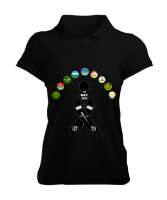 Çerkes,abhazya, Kafkas,karaçay çerkesya,kabardino balkarya,Kuzey Osetya,İnguşetya,çeçenistan,Dağısta Siyah Kadın Polo Yaka Tişört - Tisho