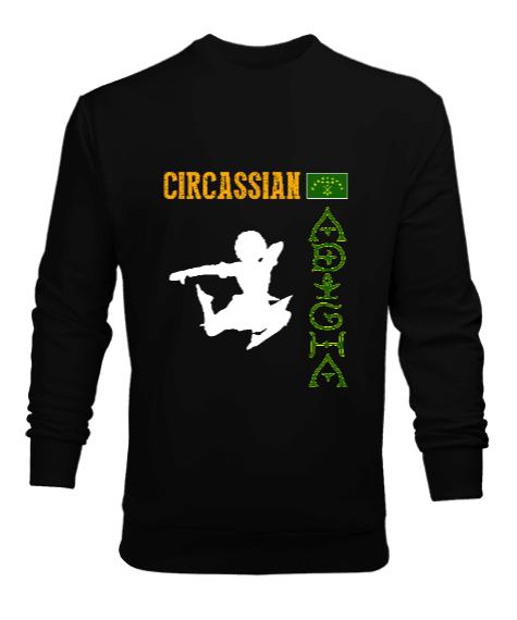 Tisho - Çerkes,Çerkes Bayrağı, adiga bayrağı,Çerkes logosu. Erkek Sweatshirt