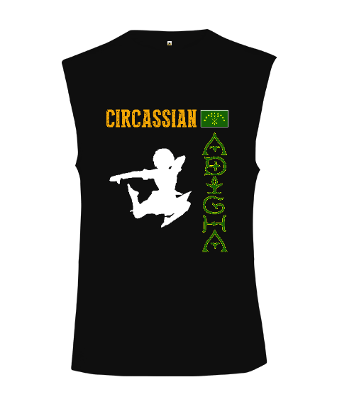 Çerkes,Çerkes Bayrağı, adiga bayrağı,Çerkes logosu. Kesik Kol Unisex Tişört - Tisho