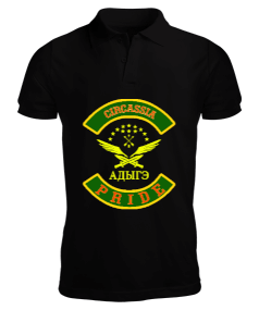 Çerkes,Kafkas,Çerkes Bayrağı, adiga logosu. Erkek Kısa Kol Polo Yaka - Tisho