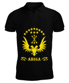 Çerkes,Kafkas,Çerkes Bayrağı, adiga logosu. Erkek Kısa Kol Polo Yaka - Tisho