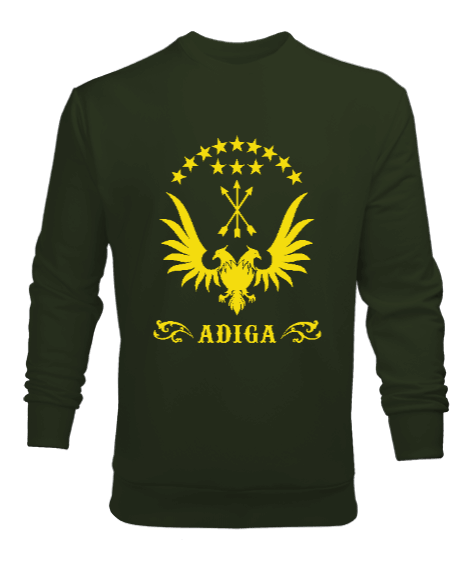 Tisho - Çerkes,Kafkas,Çerkes Bayrağı, adiga logosu. Erkek Sweatshirt