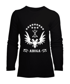 Çerkes,Kafkas,Çerkes Bayrağı, adiga logosu. Kadın Uzun Kol Tişört - Tisho