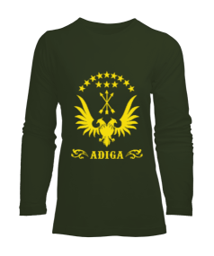 Çerkes,Kafkas,Çerkes Bayrağı, adiga logosu. Kadın Uzun Kol Tişört - Tisho