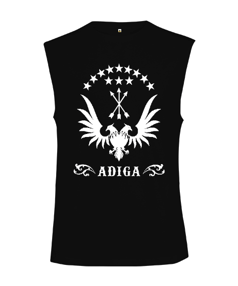 Çerkes,Kafkas,Çerkes Bayrağı, adiga logosu. Kesik Kol Unisex Tişört - Tisho
