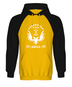 Çerkes,Kafkas,Çerkes Bayrağı, adiga logosu. Orjinal Reglan Hoodie Unisex Sweatshirt - Tisho