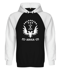 Çerkes,Kafkas,Çerkes Bayrağı, adiga logosu. Orjinal Reglan Hoodie Unisex Sweatshirt - Tisho