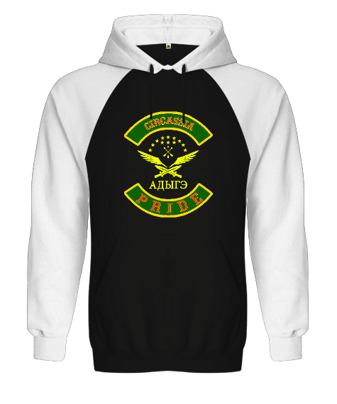 Tisho - Çerkes,Kafkas,Çerkes Bayrağı, adiga logosu. Orjinal Reglan Hoodie Unisex Sweatshirt