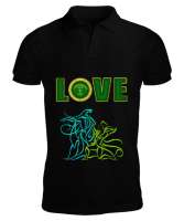 Çerkes,Kafkas,Çerkes Bayrağı,Adygea,adiga logosu. Siyah Erkek Kısa Kol Polo Yaka - Tisho