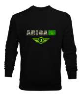 Çerkes,Kafkas,Çerkes Bayrağı,Adygea,adiga logosu. Siyah Erkek Sweatshirt - Tisho