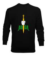 Çerkes,Kafkas,Çerkes Bayrağı,Adygea,adiga logosu. Siyah Erkek Sweatshirt - Tisho