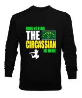 Çerkes,Kafkas,Çerkes Bayrağı,Adygea,adiga logosu. Siyah Erkek Sweatshirt - Tisho