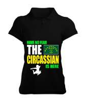 Çerkes,Kafkas,Çerkes Bayrağı,Adygea,adiga logosu. Siyah Kadın Polo Yaka Tişört - Tisho