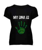 Çerkes,Kafkas,Çerkes Bayrağı,Adygea,adiga logosu. Siyah Kadın V Yaka Tişört - Tisho