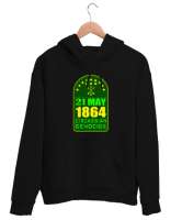 Çerkes,Kafkas,Çerkes Bayrağı,Adygea,adiga logosu. Siyah Unisex Kapşonlu Sweatshirt - Tisho