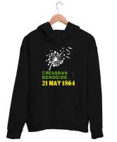 Çerkes,Kafkas,Çerkes Bayrağı,Adygea,adiga logosu. Siyah Unisex Kapşonlu Sweatshirt - Tisho