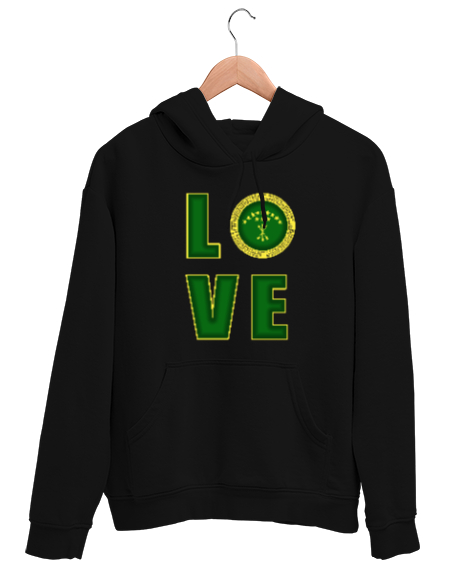 Çerkes,Kafkas,Çerkes Bayrağı,Adygea,adiga logosu. Siyah Unisex Kapşonlu Sweatshirt - Tisho
