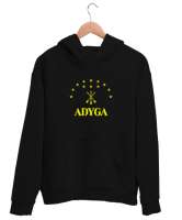 Çerkez - Adige Arma Bayrak - Çerkes Siyah Unisex Kapşonlu Sweatshirt - Tisho