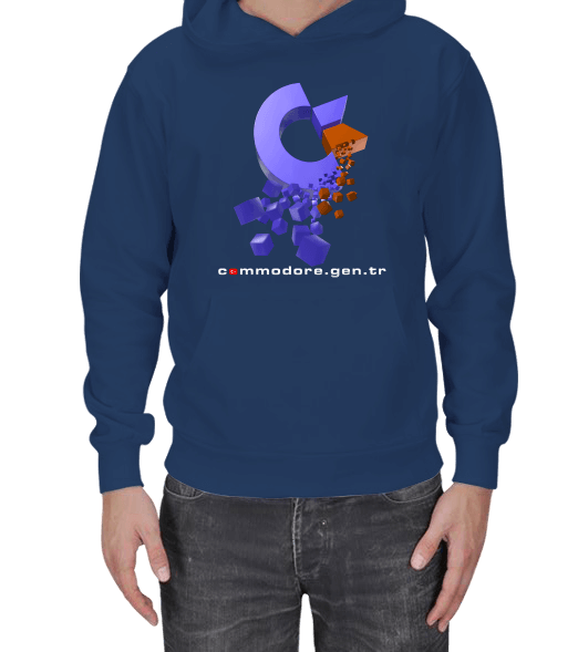 Tisho - cgtr Lacivert Sweatshirt Logo Alt Erkek Kapşonlu