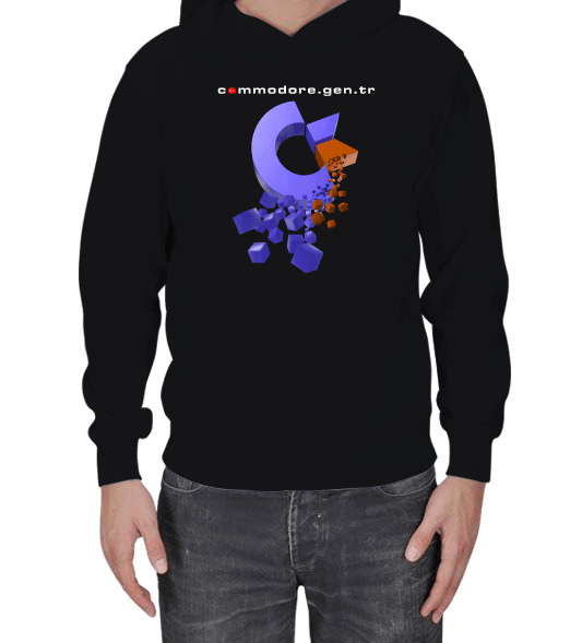 Tisho - cgtr Siyah Sweatshirt Logo Erkek Kapşonlu