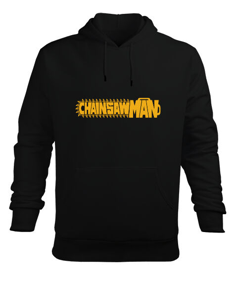 Tisho - chainsaw man style Siyah Erkek Kapüşonlu Hoodie Sweatshirt