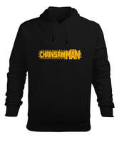chainsaw man style Siyah Erkek Kapüşonlu Hoodie Sweatshirt - Thumbnail