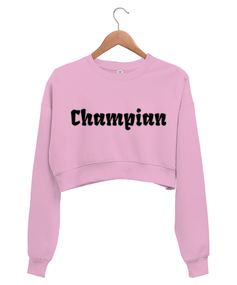 Tisho - Champion Pembe Kadın Crop Sweatshirt