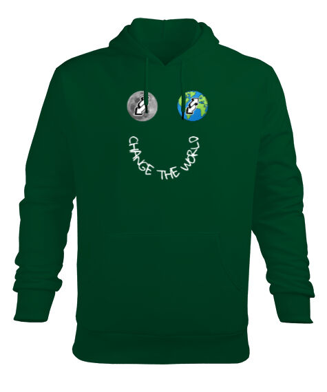 Tisho - Change The World Series Special Edition Çimen Yeşili Erkek Kapüşonlu Hoodie Sweatshirt