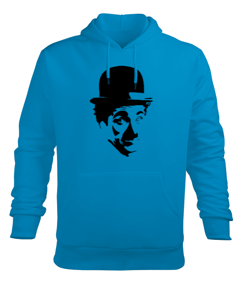 Tisho - charlie chaplin tasarımlı Erkek Kapüşonlu Hoodie Sweatshirt