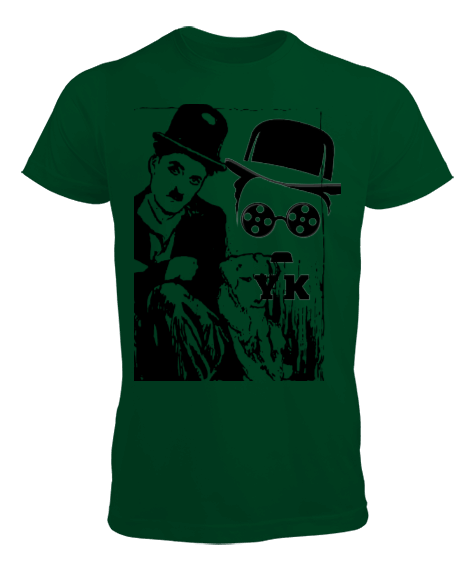 Tisho - Charlie Chaplin yeşil Erkek Tişört