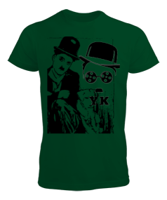 Tisho - Charlie Chaplin yeşil Erkek Tişört