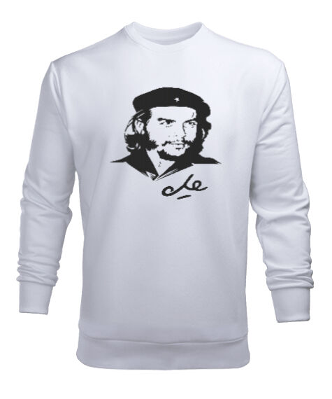 Tisho - Che Guevara Blu V2 Beyaz Erkek Sweatshirt
