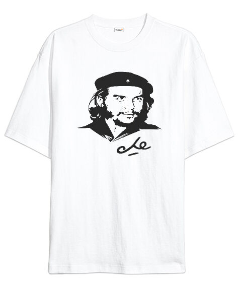 Tisho - Che Guevara Blu V2 Beyaz Oversize Unisex Tişört