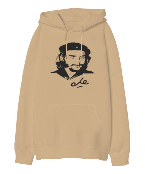 Tisho - Che Guevara Blu V2 Camel Oversize Unisex Kapüşonlu Sweatshirt