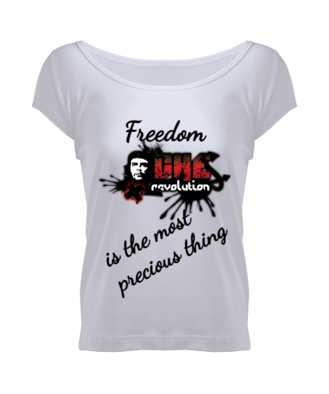 Tisho - Che Guevara kadın geniş yaka tişört Kadın Geniş Yaka Tişört