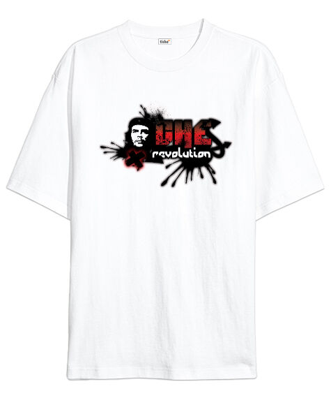 Tisho - Che Guevara Revolution Beyaz Oversize Unisex Tişört